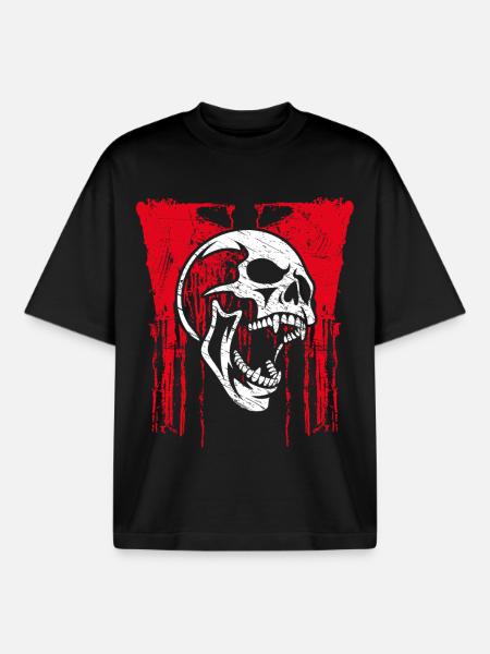Skull screams - Boxy Heavyweight Unisex Organic T-Shirt by Stanley/Stella - black