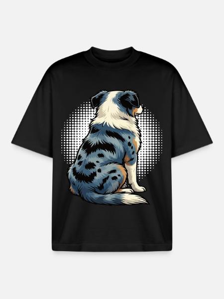 Australian Shepherd Aussie Aussiebesitzer Aussies - Boxy Heavyweight Unisex Organic T-Shirt von Stanley/Stella - Schwarz