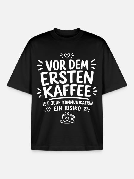 Vor dem ersten Kaffee - Boxy Heavyweight Unisex Organic T-Shirt von Stanley/Stella - Schwarz
