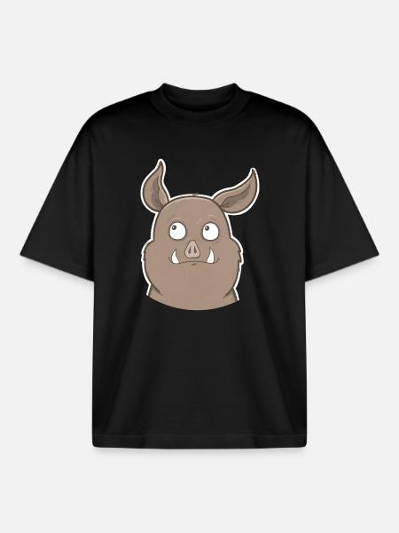 Wild boar - Boxy Heavyweight Unisex Organic T-Shirt by Stanley/Stella - black