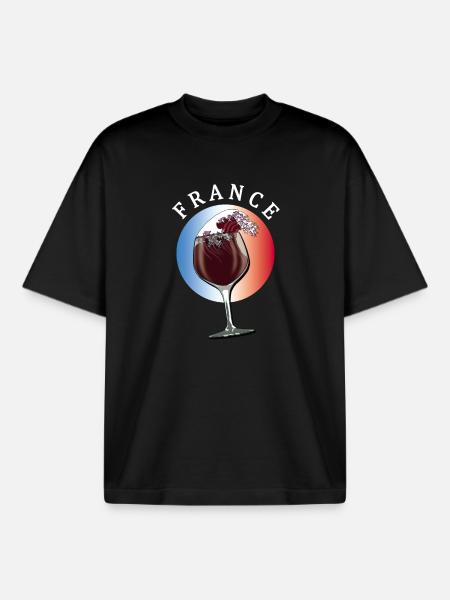 French wine wave| France - Boxy Heavyweight Unisex Organic T-Shirt by Stanley/Stella - black