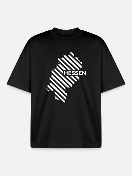 Hessen Map - Boxy Heavyweight Unisex Organic T-Shirt by Stanley/Stella - black