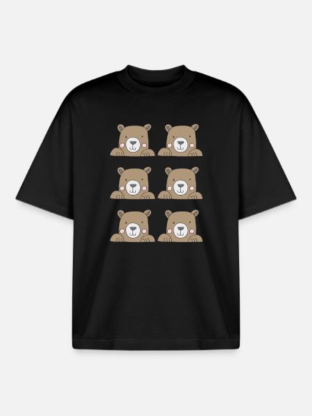 Bärenkopf 6fach - Boxy Heavyweight Unisex Organic T-Shirt by Stanley/Stella - black
