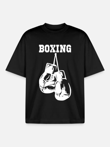 Weiße Boxhandschuhe - Boxy Heavyweight Unisex Organic T-Shirt von Stanley/Stella - Schwarz