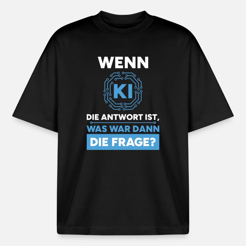 Artificial Intelligence Question Answer Saying - Heavyweight Boxy Unisex T-Shirt by Stanley/Stella - black