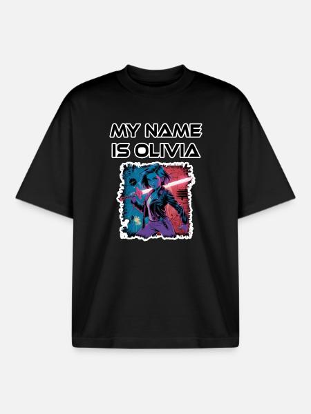 My name is Olivia 2026 - Boxy Heavyweight Unisex Organic T-Shirt by Stanley/Stella - black