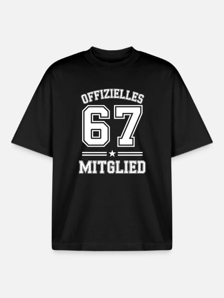 Official 67 Member Club Team - Boxy Heavyweight Unisex Organic T-Shirt by Stanley/Stella - black