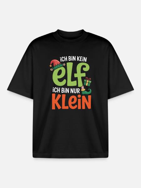 Little Elf – I'm not an elf - Boxy Heavyweight Unisex Organic T-Shirt by Stanley/Stella - black