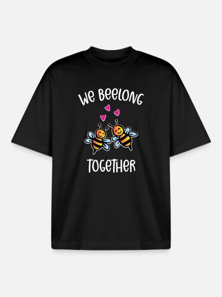 Nous sommes ensemble - T-shirt unisexe boxy épais biologique Stanley/Stella - noir