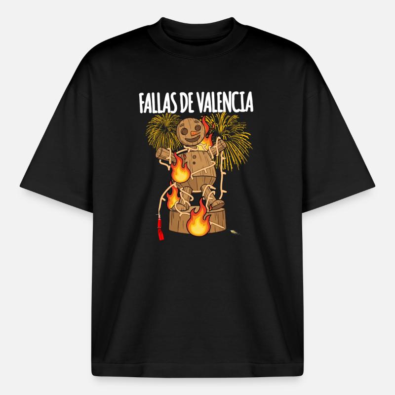 Fallas De Valencia Falla - Boxy Heavyweight Unisex Organic T-Shirt von Stanley/Stella - Schwarz