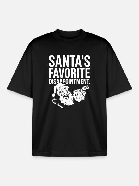 Santa's favorite disappointment - Boxy Heavyweight Unisex Organic T-Shirt by Stanley/Stella - black