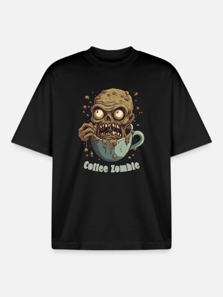Kaffeemonster - Koffein Zombie - Morgenmuffel - Boxy Heavyweight Unisex Organic T-Shirt von Stanley/Stella - Schwarz