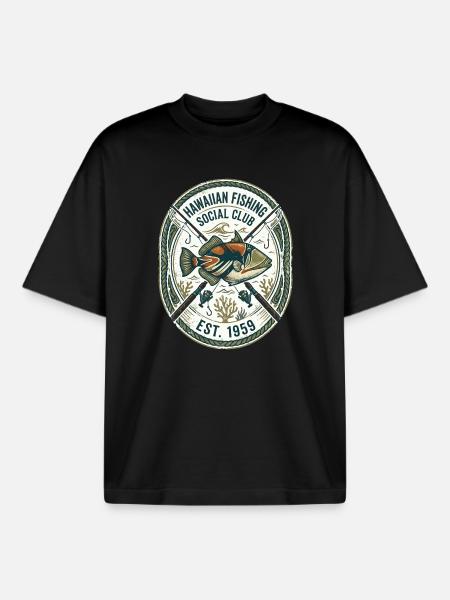 Humuhumunukunukuapua'a Triggerfish Hawaii - Boxy Heavyweight Unisex Organic T-Shirt by Stanley/Stella - black