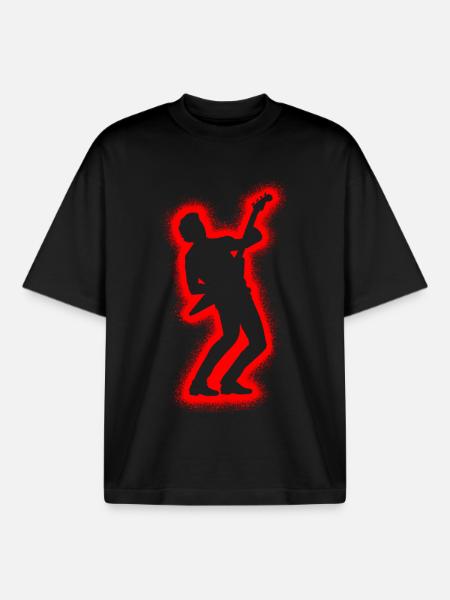 Guitarist Men's Kids Boys Guitar - Boxy Heavyweight Unisex Organic T-Shirt by Stanley/Stella - black