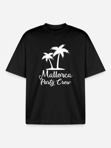 Mallorca Party Crew Palmen - Boxy Heavyweight Unisex Organic T-Shirt von Stanley/Stella - Schwarz