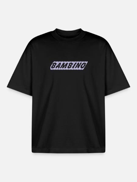 Bambino lettering with playful style - Boxy Heavyweight Unisex Organic T-Shirt by Stanley/Stella - black