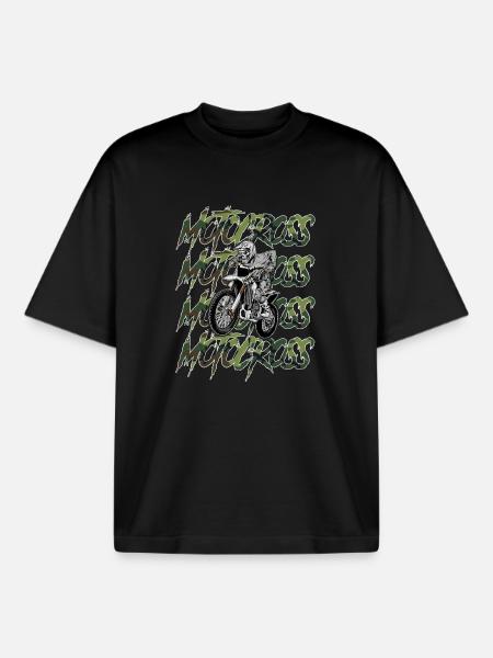 Motocross camouflage - Boxy Heavyweight Unisex Organic T-Shirt by Stanley/Stella - black