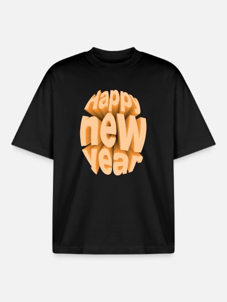 Buntes Silvesterfest-Design - Boxy Heavyweight Unisex Organic T-Shirt von Stanley/Stella - Schwarz