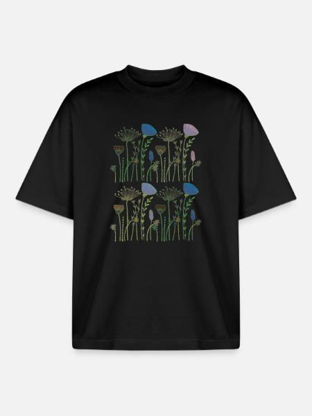 Dried flowers flower meadow - Boxy Heavyweight Unisex Organic T-Shirt by Stanley/Stella - black