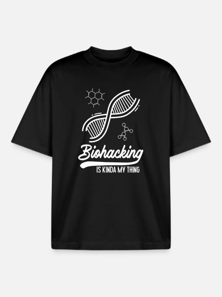 Biohacking is kinda my thing - Boxy Heavyweight Unisex Organic T-Shirt by Stanley/Stella - black