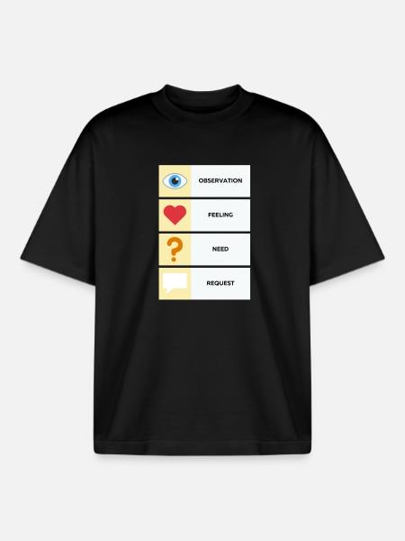 Gewaltfreie Kommunikation (Englisch) - Boxy Heavyweight Unisex Organic T-Shirt von Stanley/Stella - Schwarz
