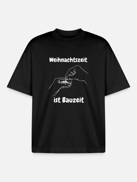 Weihnachtszeit ist Bauzeit - Boxy Heavyweight Unisex Organic T-Shirt von Stanley/Stella - Schwarz
