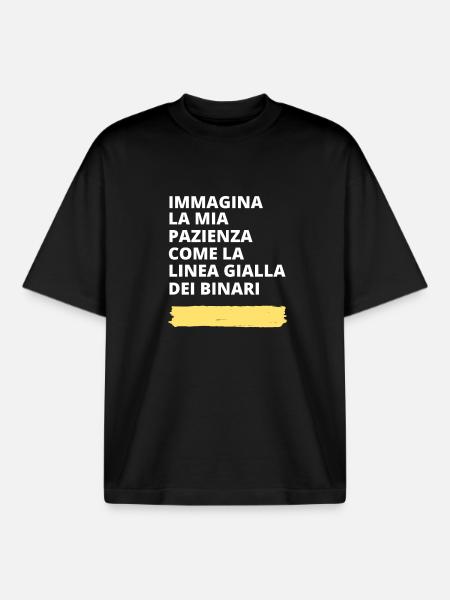 Immagina - motivo ironico e divertente - T-shirt unisex boxy pesante biologica di Stanley/Stella - nero