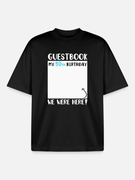 50th Birthday - Boxy Heavyweight Unisex Organic T-Shirt by Stanley/Stella - black