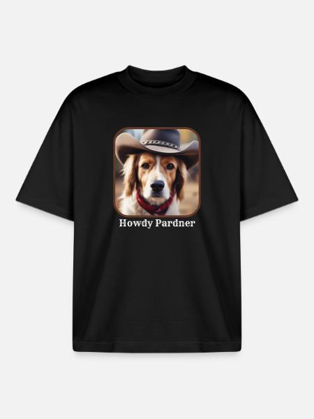 Howdy Pardner - Boxy Heavyweight Unisex Organic T-Shirt by Stanley/Stella - black