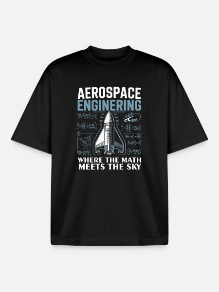 Aerospace Engineering Math Humor Design - T-shirt unisexe boxy épais biologique Stanley/Stella - noir