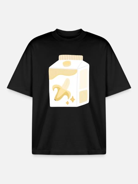 Bananenmilch Karton - Boxy Heavyweight Unisex Organic T-Shirt von Stanley/Stella - Schwarz