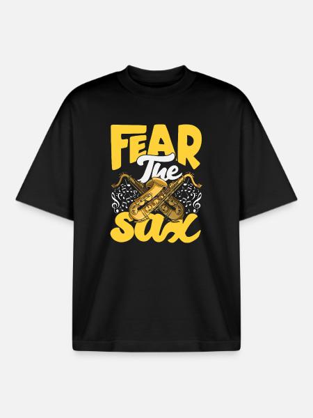 Saxophone - Boxy Heavyweight Unisex Organic T-Shirt by Stanley/Stella - black