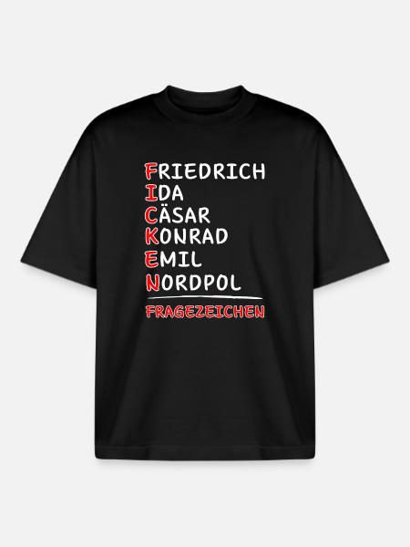 Funkalphabet-Friedrich Ida Caesar Kaufmann Emil... - Boxy Heavyweight Unisex Organic T-Shirt by Stanley/Stella - black