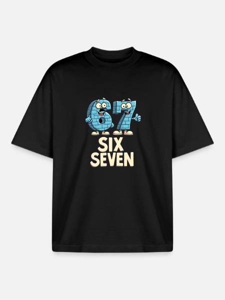 US Flag 67 Memes Six Seven - T-shirt unisexe boxy épais biologique Stanley/Stella - noir