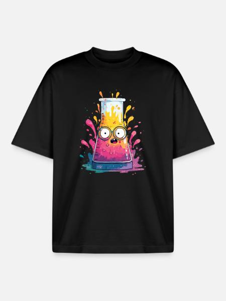 Buntes Reagenzglas Comic - Boxy Heavyweight Unisex Organic T-Shirt von Stanley/Stella - Schwarz