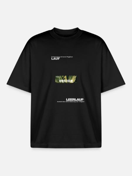 Decisions – Leaf Green Motif - Boxy Heavyweight Unisex Organic T-Shirt by Stanley/Stella - black