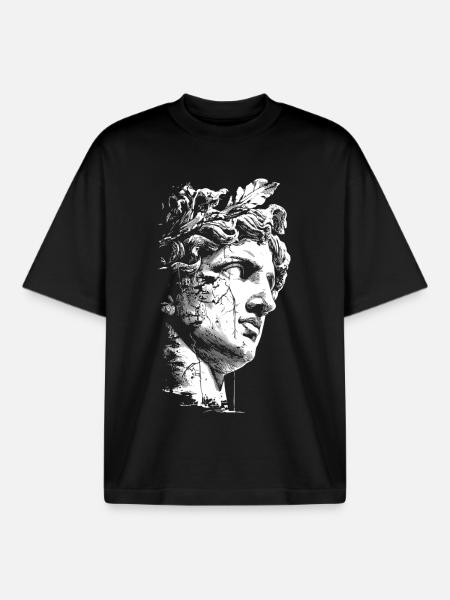 Ancient Greek Statue - Classical Art - Boxy Heavyweight Unisex Organic T-Shirt by Stanley/Stella - black