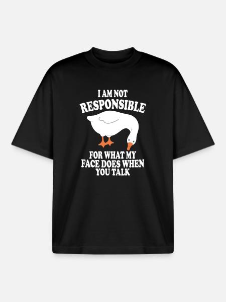 Not Responsible Goose - Boxy Heavyweight Unisex Organic T-Shirt by Stanley/Stella - black