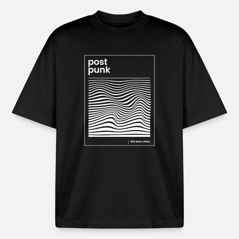 Post Punk Wave Pattern Poster - Boxy Heavyweight Unisex Organic T-Shirt by Stanley/Stella - black