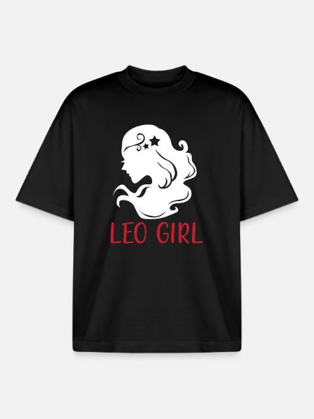 Sternzeichen Löwe - Boxy Heavyweight Unisex Organic T-Shirt von Stanley/Stella - Schwarz