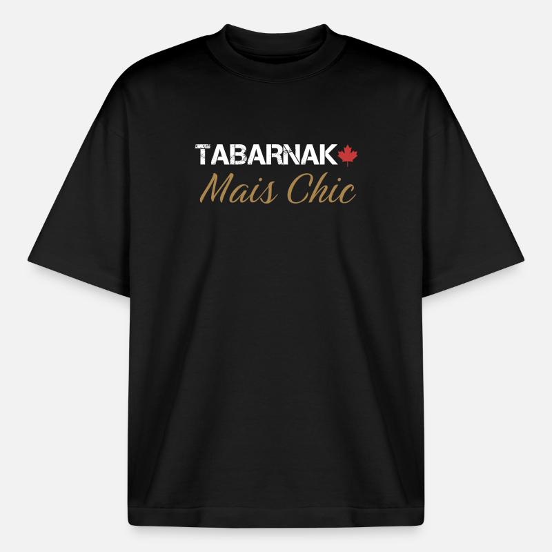 Tabarnak Chic Elegant Nature Pattern - Boxy Heavyweight Unisex Organic T-Shirt by Stanley/Stella - black