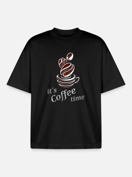 Coffee drinker - Boxy Heavyweight Unisex Organic T-Shirt by Stanley/Stella - black