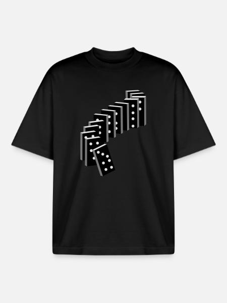 tile-based game with dominoes - Boxy Heavyweight Unisex Organic T-Shirt by Stanley/Stella - black
