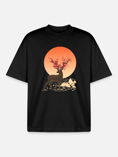 hjorteånd | Beskyt Sika Hjorte - Stanley/Stella unisex boxy heavyweight T-shirt økologisk - sort