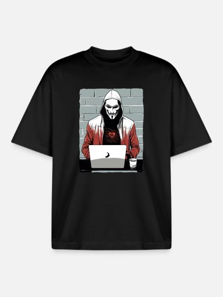 Anonymous Hacker - Boxy Heavyweight Unisex Organic T-Shirt by Stanley/Stella - black