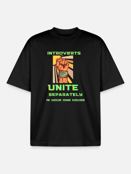 Introverts Unite: Homebound Fist - Boxy Heavyweight Unisex Organic T-Shirt von Stanley/Stella - Schwarz