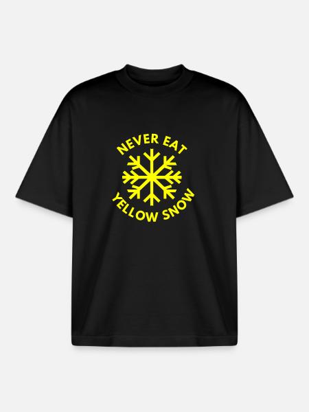 Never eat yellow snow! - Boxy Heavyweight Unisex Organic T-Shirt by Stanley/Stella - black