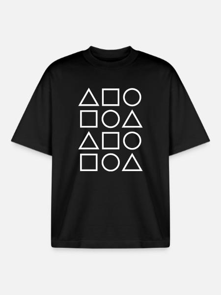 Geometric Glyph Grid - Boxy Heavyweight Unisex Organic T-Shirt by Stanley/Stella - black