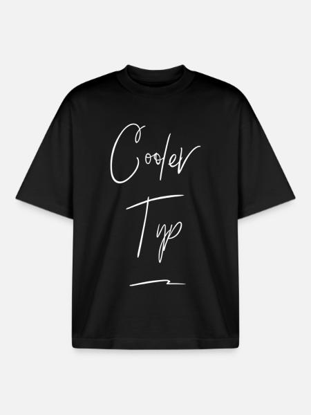 Cool Guy Funny Saying - Boxy Heavyweight Unisex Organic T-Shirt by Stanley/Stella - black