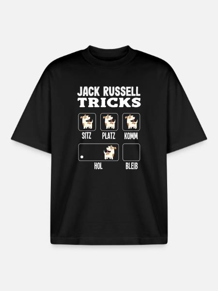 Funny Jack Russell Owner Gift - Boxy Heavyweight Unisex Organic T-Shirt by Stanley/Stella - black